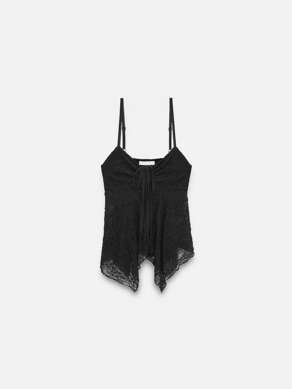 Strappy Lace Cami Top — Black