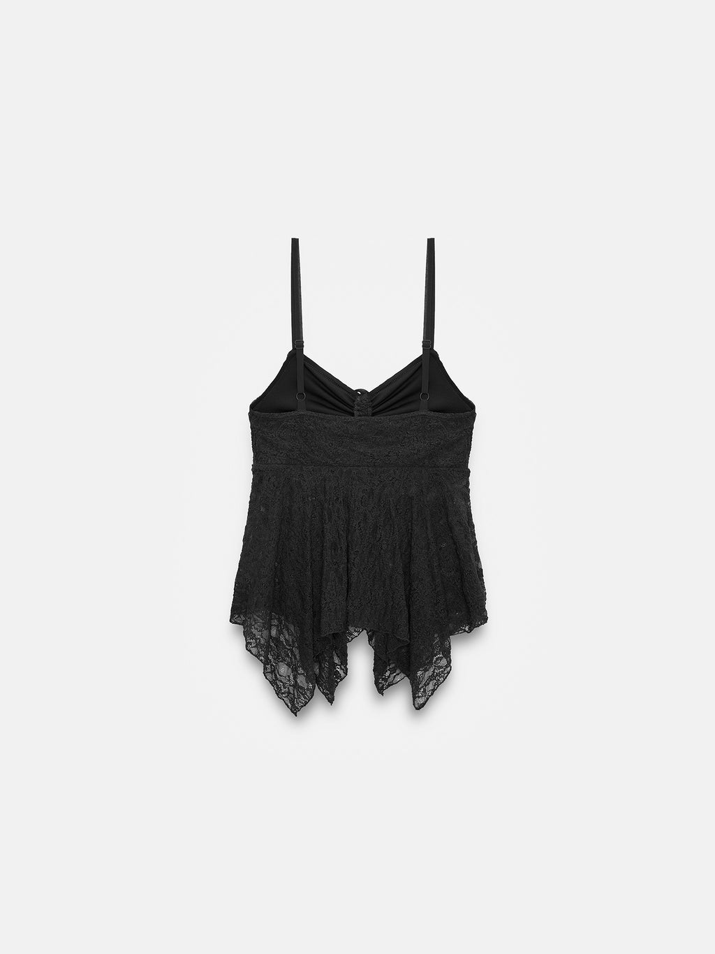 Strappy Lace Cami Top — Black