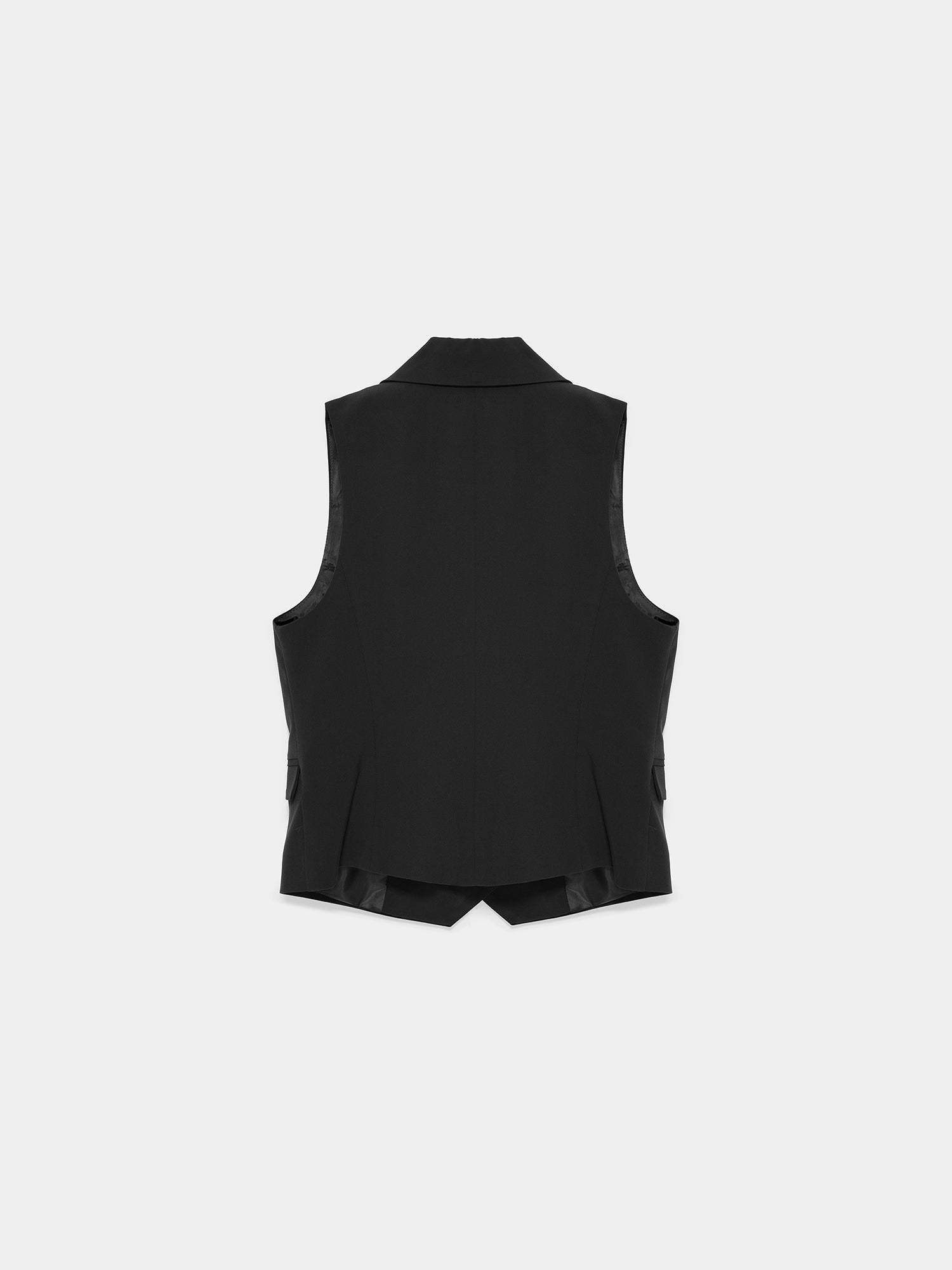 Double-Breasted Tailored Vest — Black