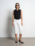 Double-Breasted Tailored Vest — Black