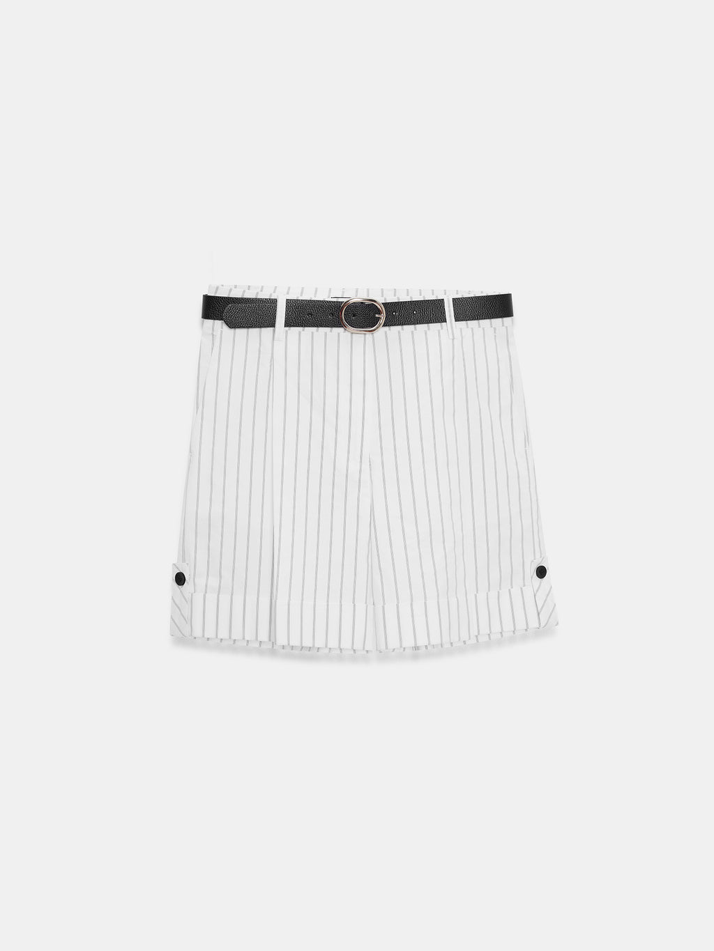 Belted Tailored Shorts — White