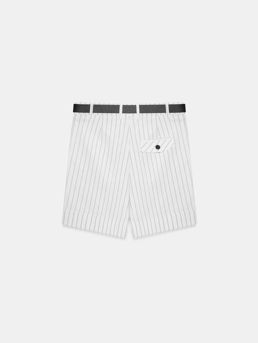 Belted Tailored Shorts — White