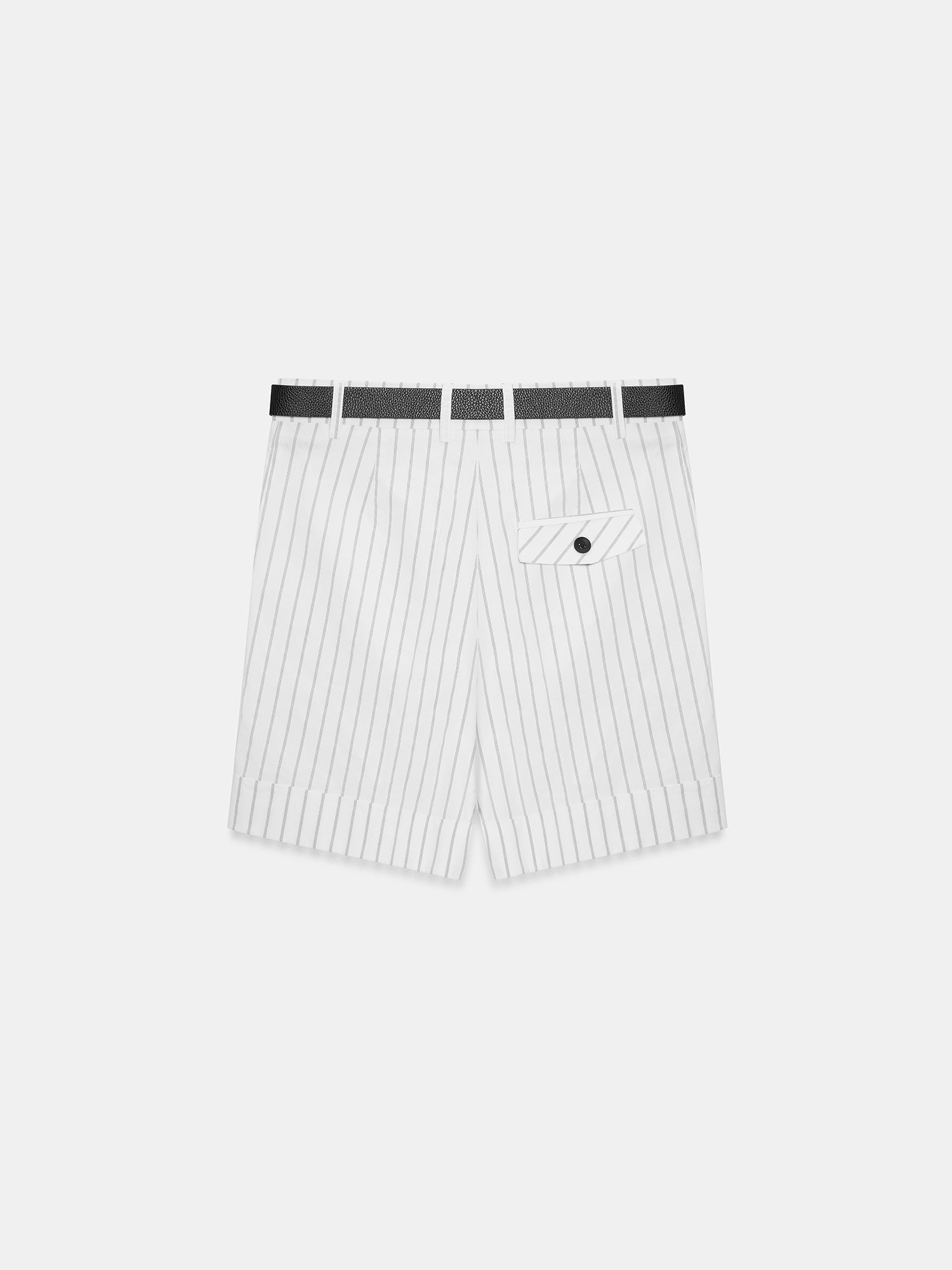 Belted Tailored Shorts — White