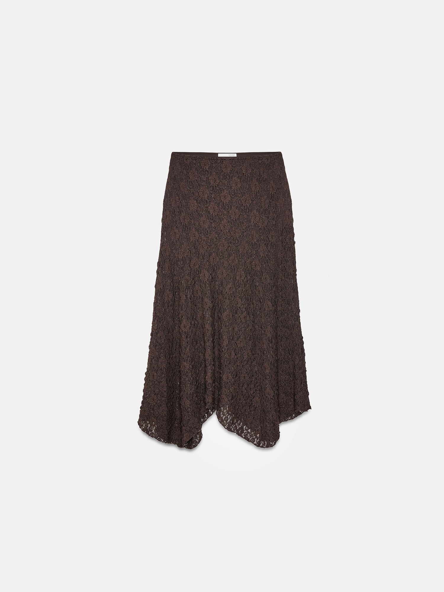 Allover Lace Midi Skirt — Espresso