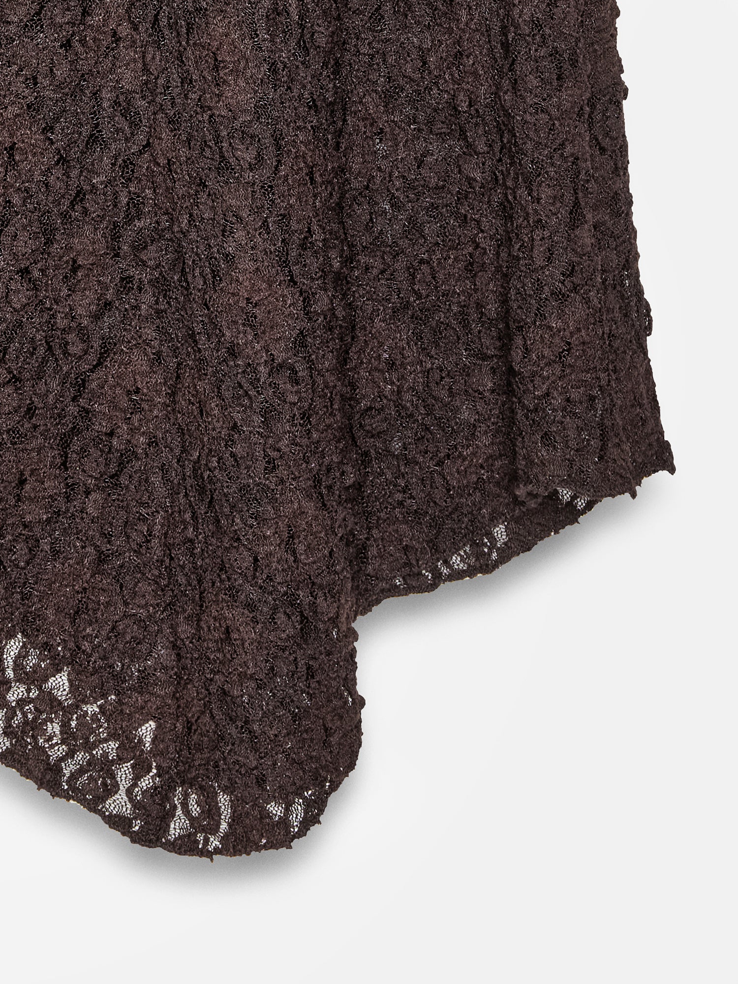 Allover Lace Midi Skirt — Espresso