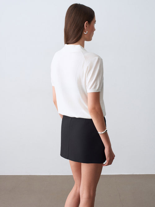 Buckle-Detail Mini Skort — Black