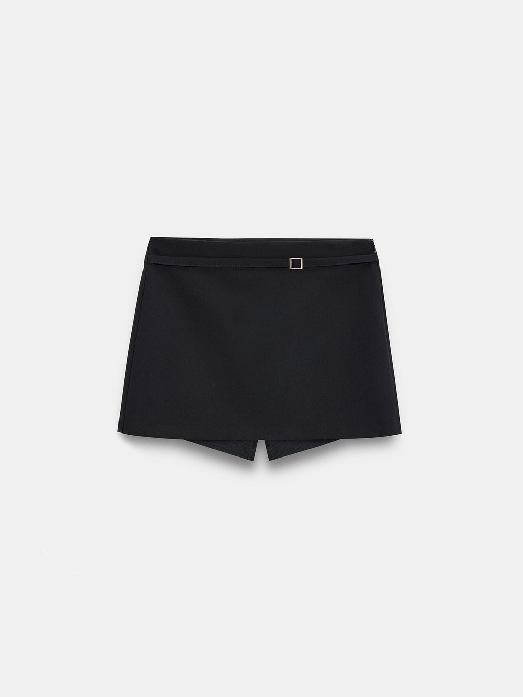 Buckle-Detail Mini Skort — Black