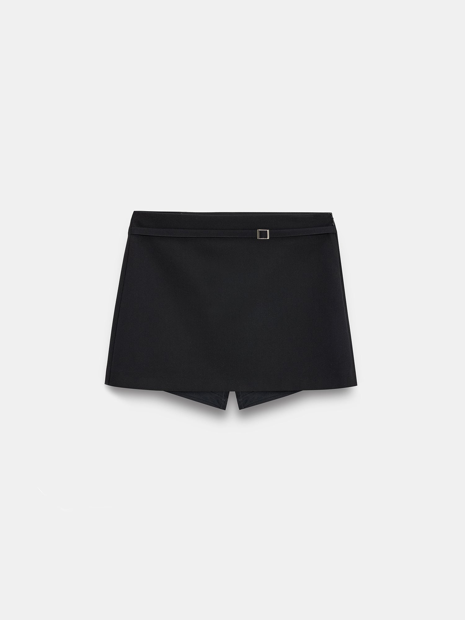 Buckle-Detail Mini Skort — Black