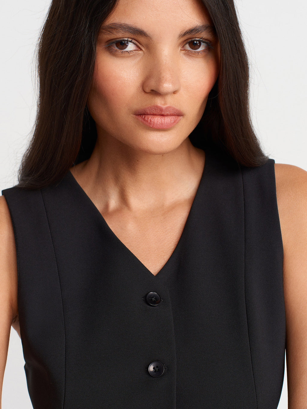Pleated Mini Dress — Black
